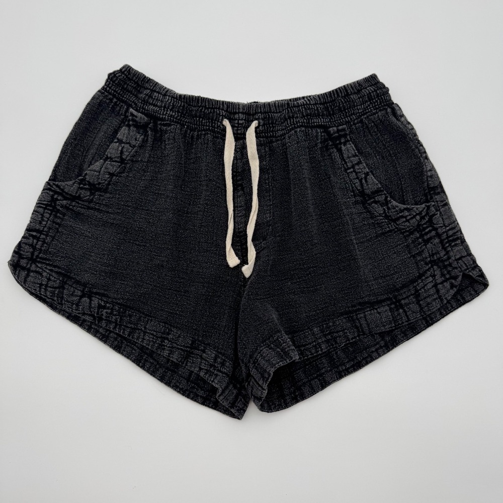 Rip Curl Womens Black Textured Drawstring Beach Shorts Size 2XS